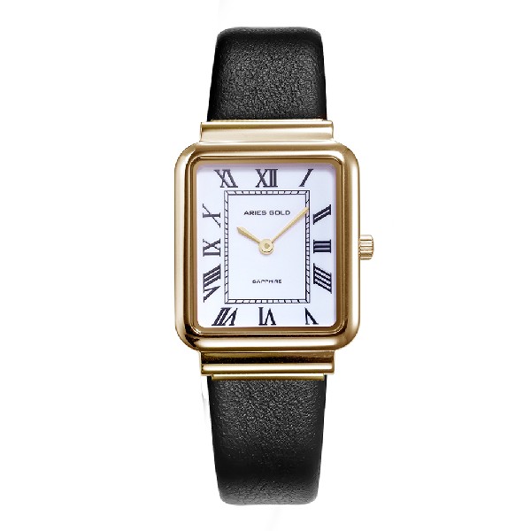 ARIES GOLD ENCHANT ISABELLA GOLD STAINLESS STEEL L 5032Z G-W-L LEATHER STRAP WOMEN'S WATCH